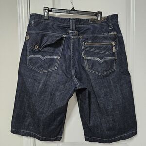 Parish Denim Jean Shorts Men’s Sz 38 (36x13) Blue Y2K Streetwear RN#119972 GUC